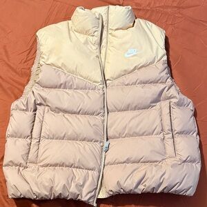 Nike Women's Beige and Light Brown Puffer Vest